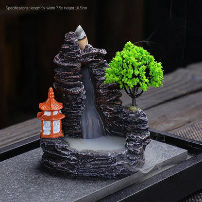 Backflow Incense Burner Waterfall – Ceramic Aromatherapy Holder with Cascading Smoke Effect