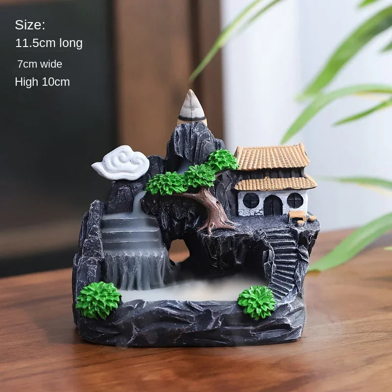 Backflow Incense Burner Waterfall – Ceramic Aromatherapy Holder with Cascading Smoke Effect