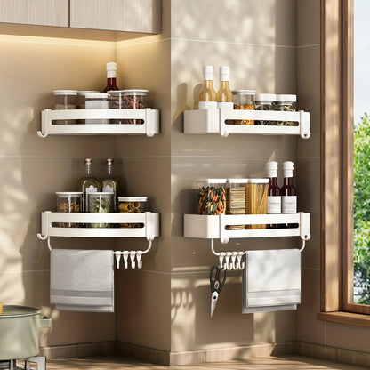 Bathroom Corner Storage Shelf – Wall Mounted Organizer Rack (White)