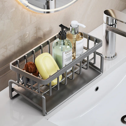 Stainless Steel Sink Caddy – Kitchen Sponge & Dishcloth Drainage Rack