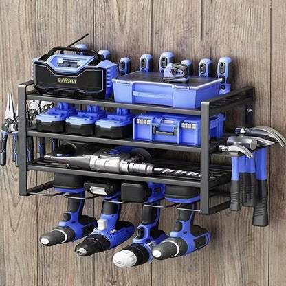 Wall Mounted Power Tool Rack – Electric Drill & Workshop Storage Organizer