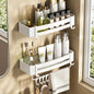 Bathroom Corner Storage Shelf – Wall Mounted Organizer Rack (White)