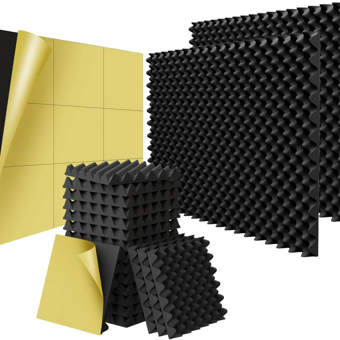 Acoustic Foam Panels – Self-Adhesive Soundproof Wall Tiles