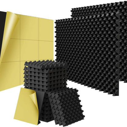 Acoustic Foam Panels – Self-Adhesive Soundproof Wall Tiles