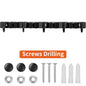 Heavy-Duty Metal Tool Rack with 4 Slots & 5 Hooks – Black