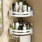 Bathroom Corner Storage Shelf – Wall Mounted Organizer Rack (White)