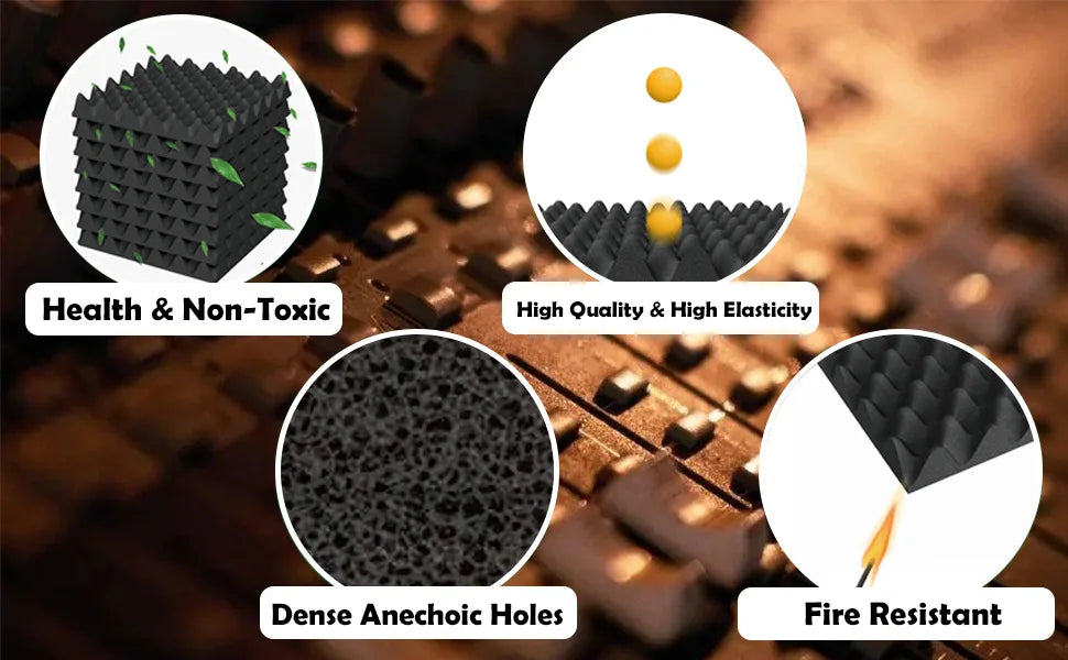Acoustic Foam Panels – Self-Adhesive Soundproof Wall Tiles