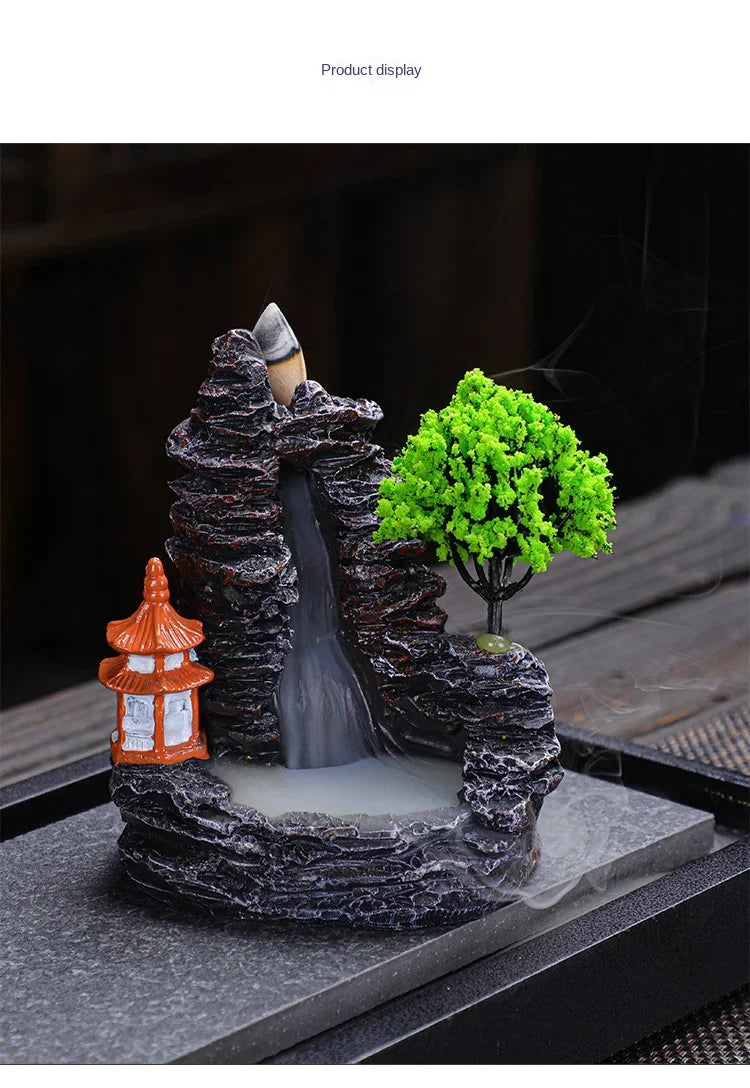 Backflow Incense Burner Waterfall – Ceramic Aromatherapy Holder with Cascading Smoke Effect