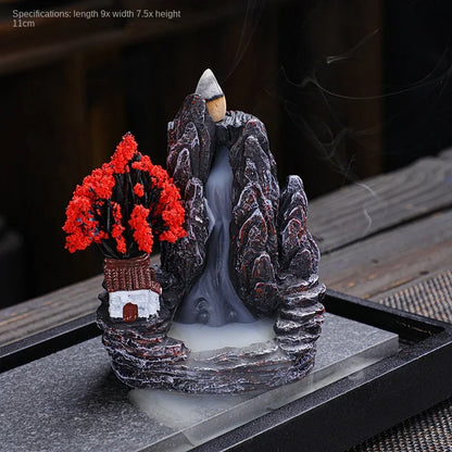 Backflow Incense Burner Waterfall – Ceramic Aromatherapy Holder with Cascading Smoke Effect