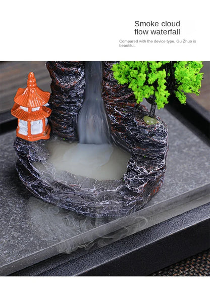 Backflow Incense Burner Waterfall – Ceramic Aromatherapy Holder with Cascading Smoke Effect