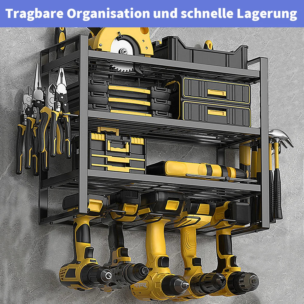 Wall Mounted Power Tool Rack – Electric Drill & Workshop Storage Organizer