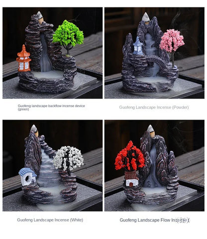 Backflow Incense Burner Waterfall – Ceramic Aromatherapy Holder with Cascading Smoke Effect
