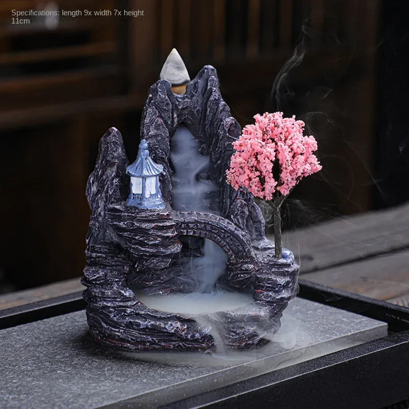 Backflow Incense Burner Waterfall – Ceramic Aromatherapy Holder with Cascading Smoke Effect