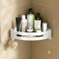 Bathroom Corner Storage Shelf – Wall Mounted Organizer Rack (White)