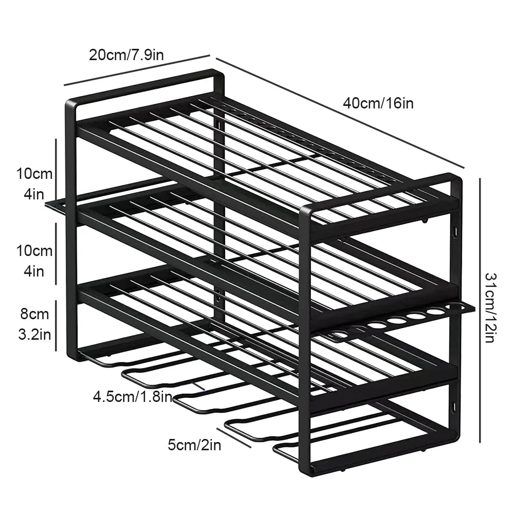 Wall Mounted Power Tool Rack – Electric Drill & Workshop Storage Organizer