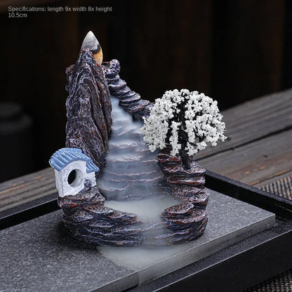 Backflow Incense Burner Waterfall – Ceramic Aromatherapy Holder with Cascading Smoke Effect