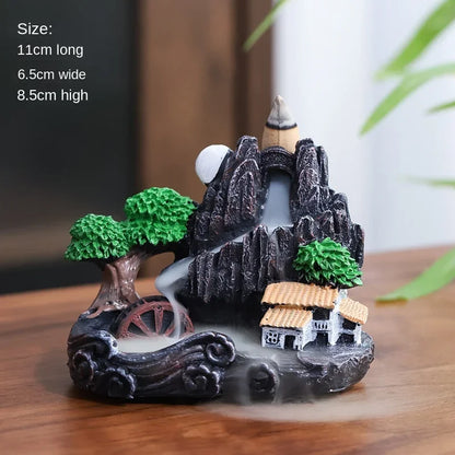 Backflow Incense Burner Waterfall – Ceramic Aromatherapy Holder with Cascading Smoke Effect