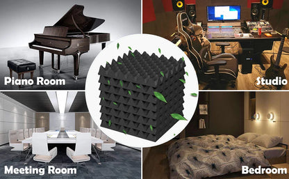 Acoustic Foam Panels – Self-Adhesive Soundproof Wall Tiles